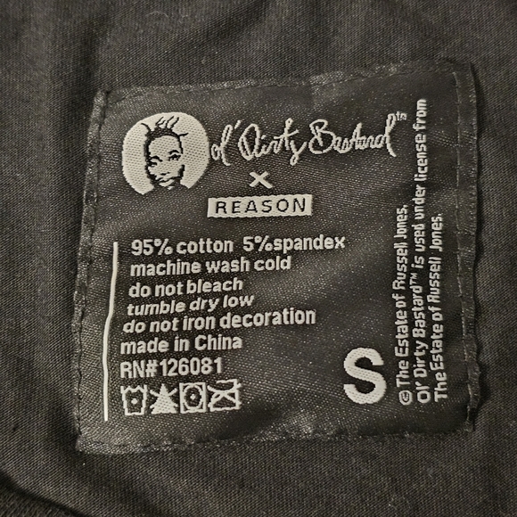 Ol' Dirty Bastard x REASON Black Grahic T-shirt With ODB Applique Size Small - Picture 4 of 6